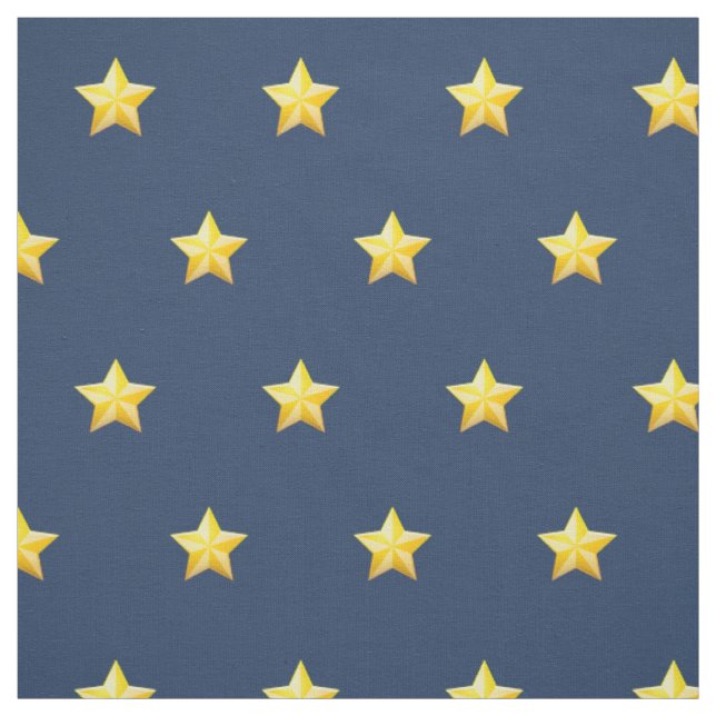 Blauer Navy-Bedruckstoff mit nautischen Gold-Stern Stoff (Muster)