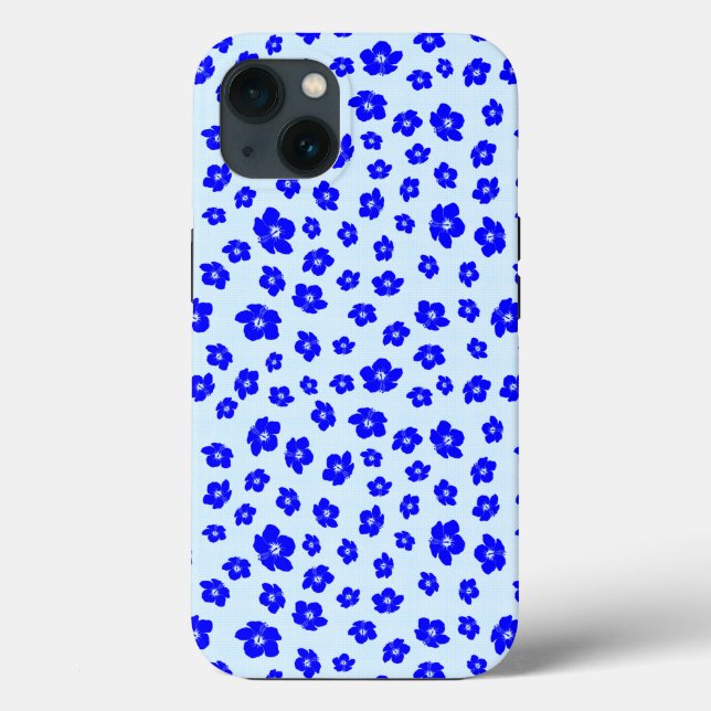 Blauer Navy-Hibiskus Case-Mate iPhone Hülle (Rückseite)