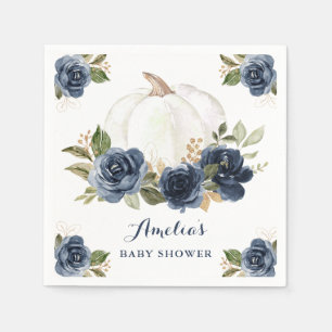 Blauer Navy Pumkin Fall Baby Dusche Serviette