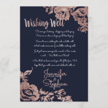 Blauer Navy und Rose Gold Blumenwünsche gut