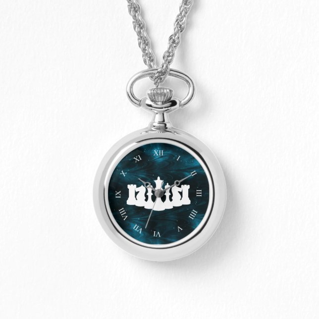 Blauer Nebel Schess Piece Queen Armbanduhr (Vorderseite)