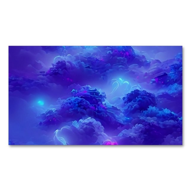 Blauer Neonbeleuchtungseffekt Magnetische Visitenkarte (Vorderseite)
