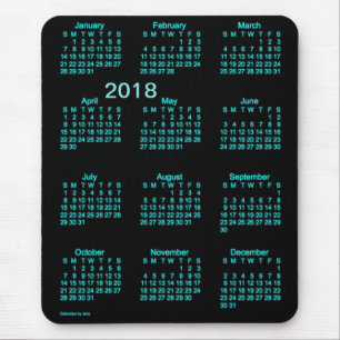 Blauer Neonkalender des Großdruck-2018 durch Janz Mousepad