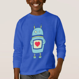 Blauer Niedlicher Roboter mit dunklem Herz-Kids-La T-Shirt
