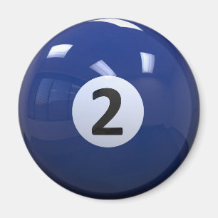 Blauer Nr. 2- Billard-Pool-Ball Magnet