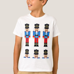 Blauer Nussknacker scherzt Hanes langen Hülsen-T - T-Shirt