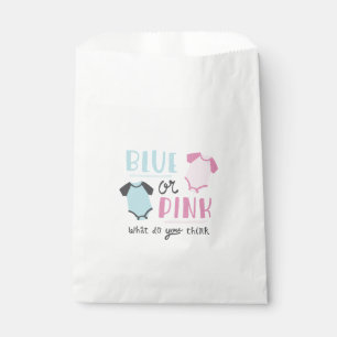 Blauer oder rosa Baby Gender Reveal Party Dusche Geschenktütchen