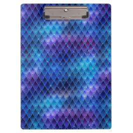 Blauer Ombre und Glitzer Dragon Scales Klemmbrett