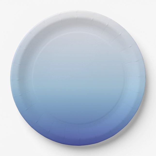 Blauer Ombre-Verlauf Pappteller (Vorderseite)