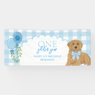 Blauer One Golden Year Retriever Welpe 1. Geburtst Banner