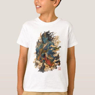 Blauer Oni-Dämonenkrieger | Japanische Yokai-Mytho T-Shirt