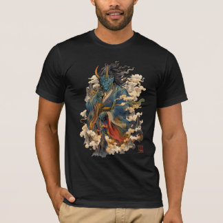 Blauer Oni-Dämonenkrieger | Japanische Yokai-Mytho T-Shirt