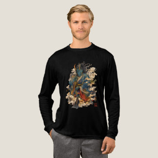 Blauer Oni-Dämonenkrieger | Japanische Yokai-Mytho Tri-Blend Shirt