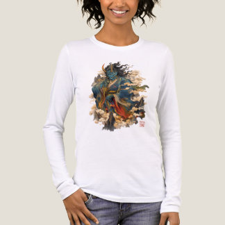 Blauer Oni-Dämonenkrieger | Japanische Yokai-Mytho Tri-Blend Shirt