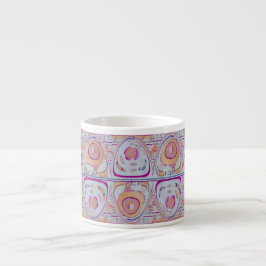 blauer orange Ozeanpastell 2 Kaffee-Tasse Espresso Espressotasse