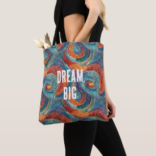 Blauer Orange Swirl Tasche