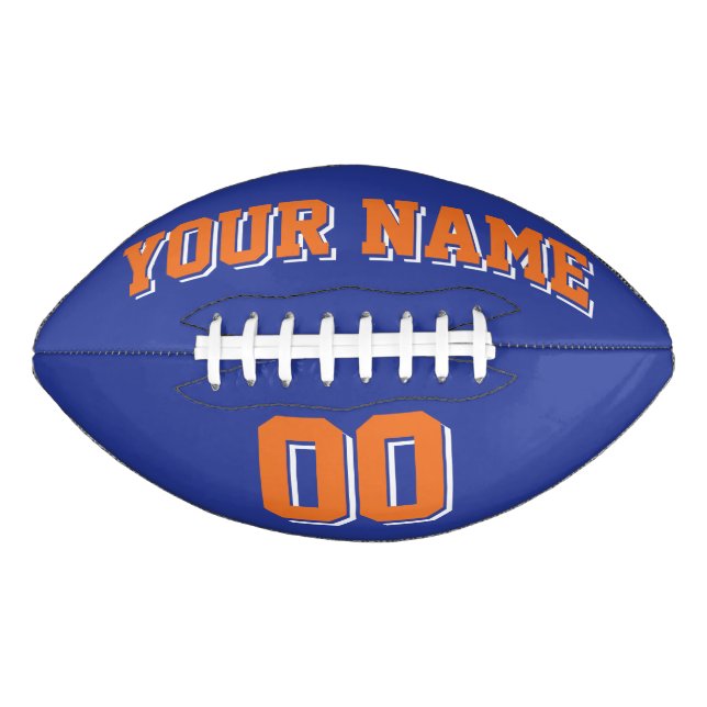 BLAUER ORANGE UND WEISS Custom Football (Vorderseite)