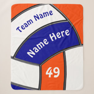 Blauer, orangefarbener und weißer Volleyballknoch Sherpadecke