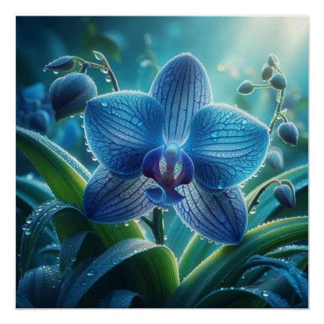 Blauer Orchid Poster (Vorderseite)