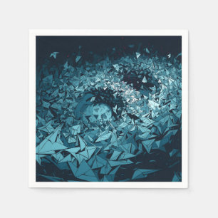 Blauer Origami-Sturm Abstract Art Design Serviette