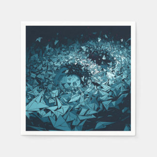Blauer Origami-Sturm Abstract Art Design Serviette