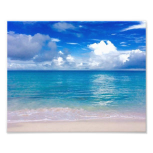 Blauer Ozean Beach Print Fotodruck