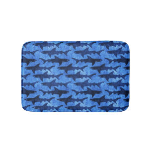 Blauer Ozean-Haifisch-Angriff Badematte