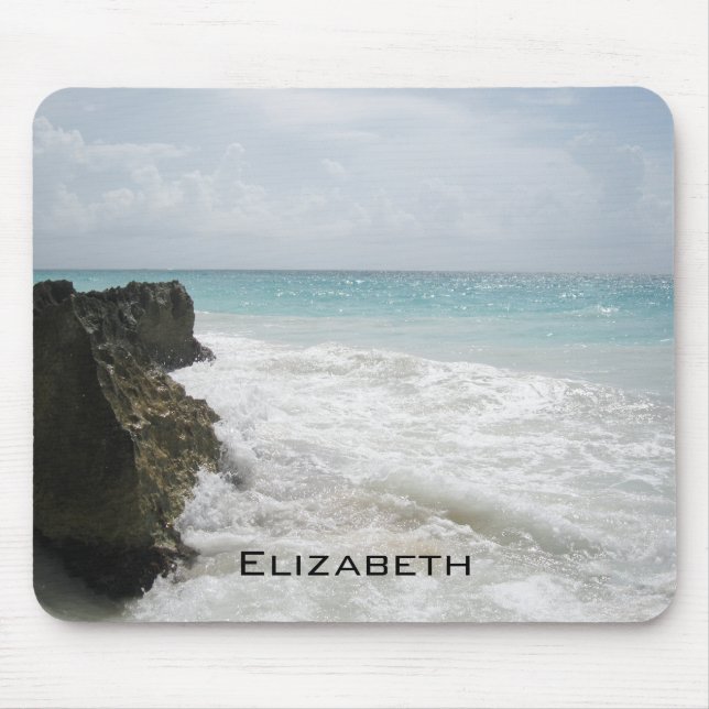 Blauer Ozean mit Schaumwellen Seascape Personalisi Mousepad (Vorne)