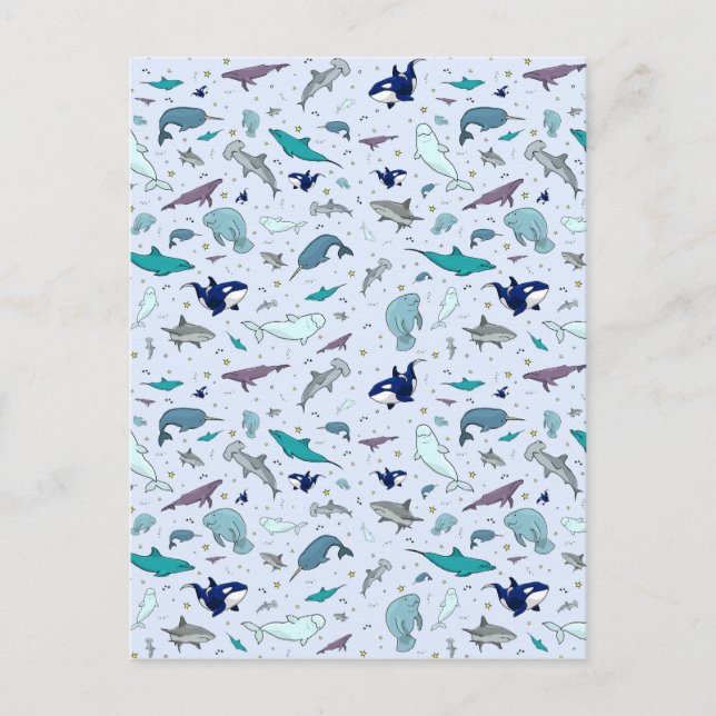 Blauer Ozean Postkarte (Vorderseite)