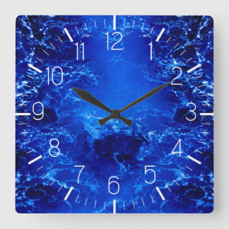 Blauer Ozean Quadratische Wanduhr