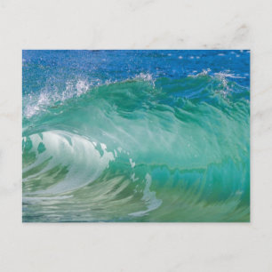Blauer Ozean Sommer Strand Wellen Postkarte