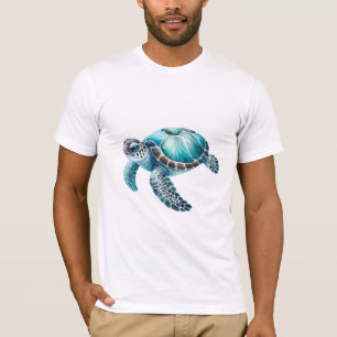Blauer Ozean Turtle T-Shirt
