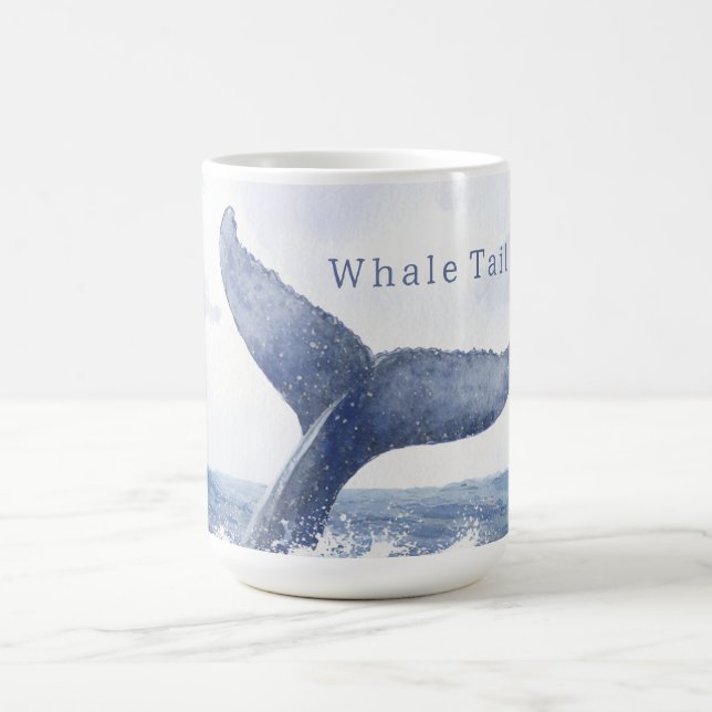 Blauer-Ozean-Wal-Schwanz Kaffeetasse (Mittel)