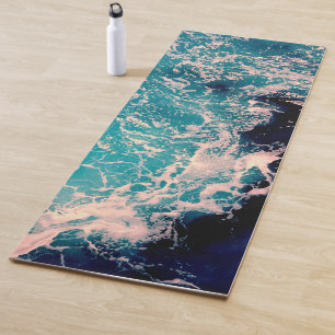 Blauer Ozeanwellen-Fotografie-Yogamatte Yogamatte