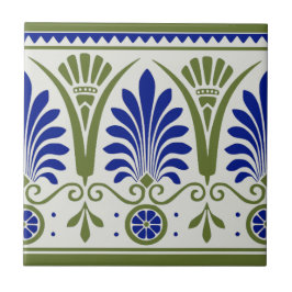 Blauer Palm Deko Border Tile Repro Fliese
