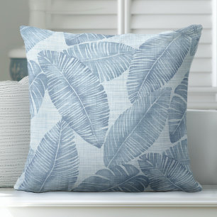 Blauer Palm Leaf Kissen