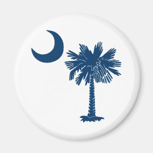 Blauer Palmetto auf weißem Magneten Magnet