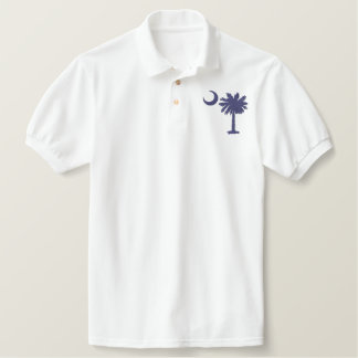 Blauer Palmetto besticktes Shirt