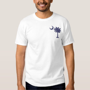 Blauer Palmetto gestickter T - Shirt