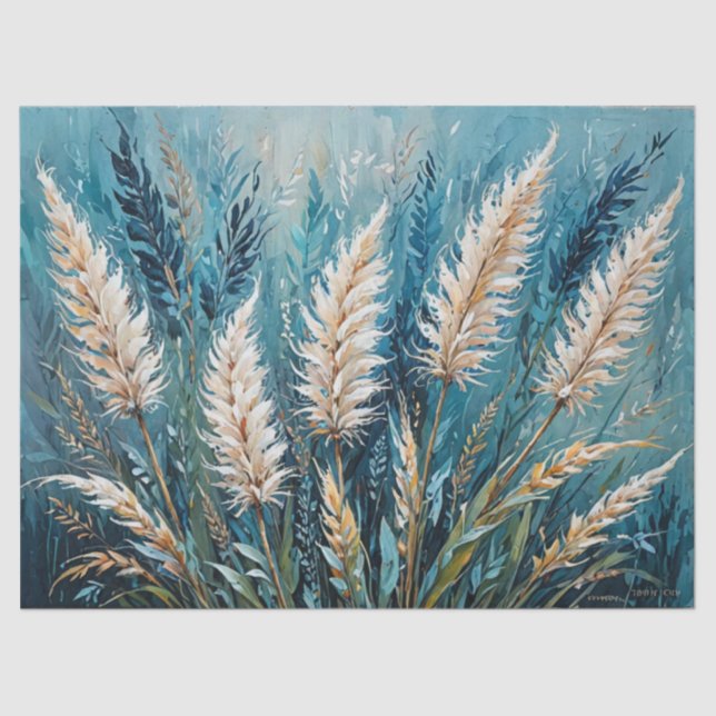 Blauer Pampelgras Seidenpapier (Vorderseite)