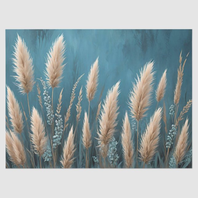 Blauer Pampelgras Seidenpapier (Vorderseite)