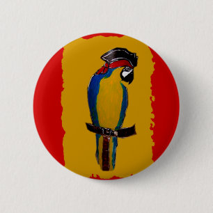 Blauer Papagei Button