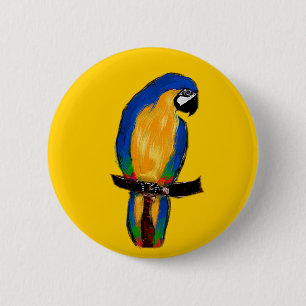 Blauer Papagei Button