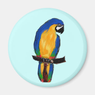 Blauer Papagei Magnet