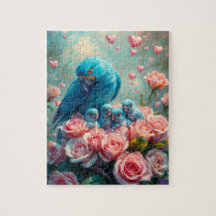 Blauer Papagei und Babys
