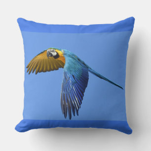 Blauer Papageienkissen Kissen