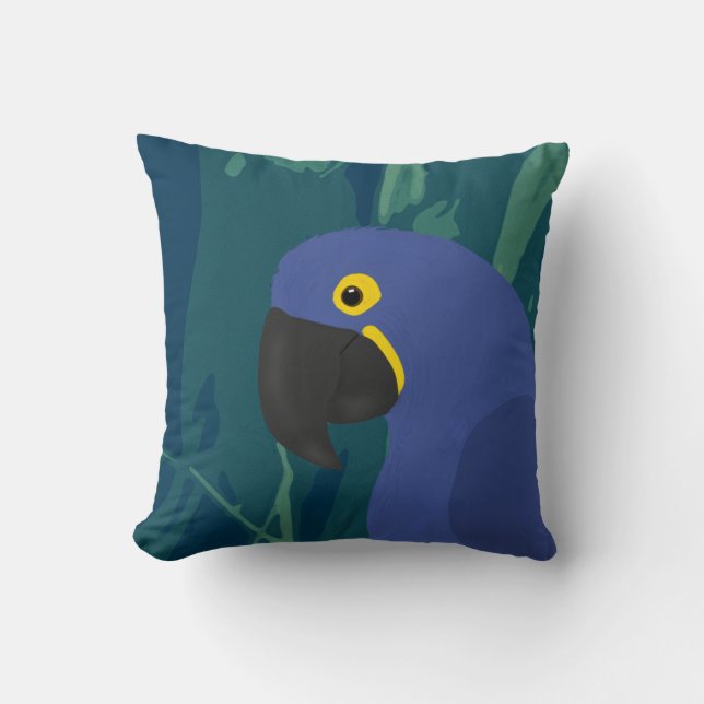 Blauer Papageienkissen Kissen (Vorderseite)