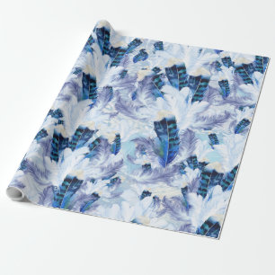 Blauer Papagetränke Geschenkpapier