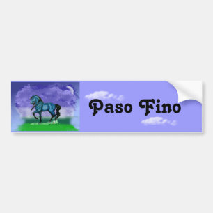 Blauer Paso Fino PferdeAutoaufkleber Autoaufkleber