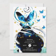 Blauer Pastell Butterfly Geburtstag